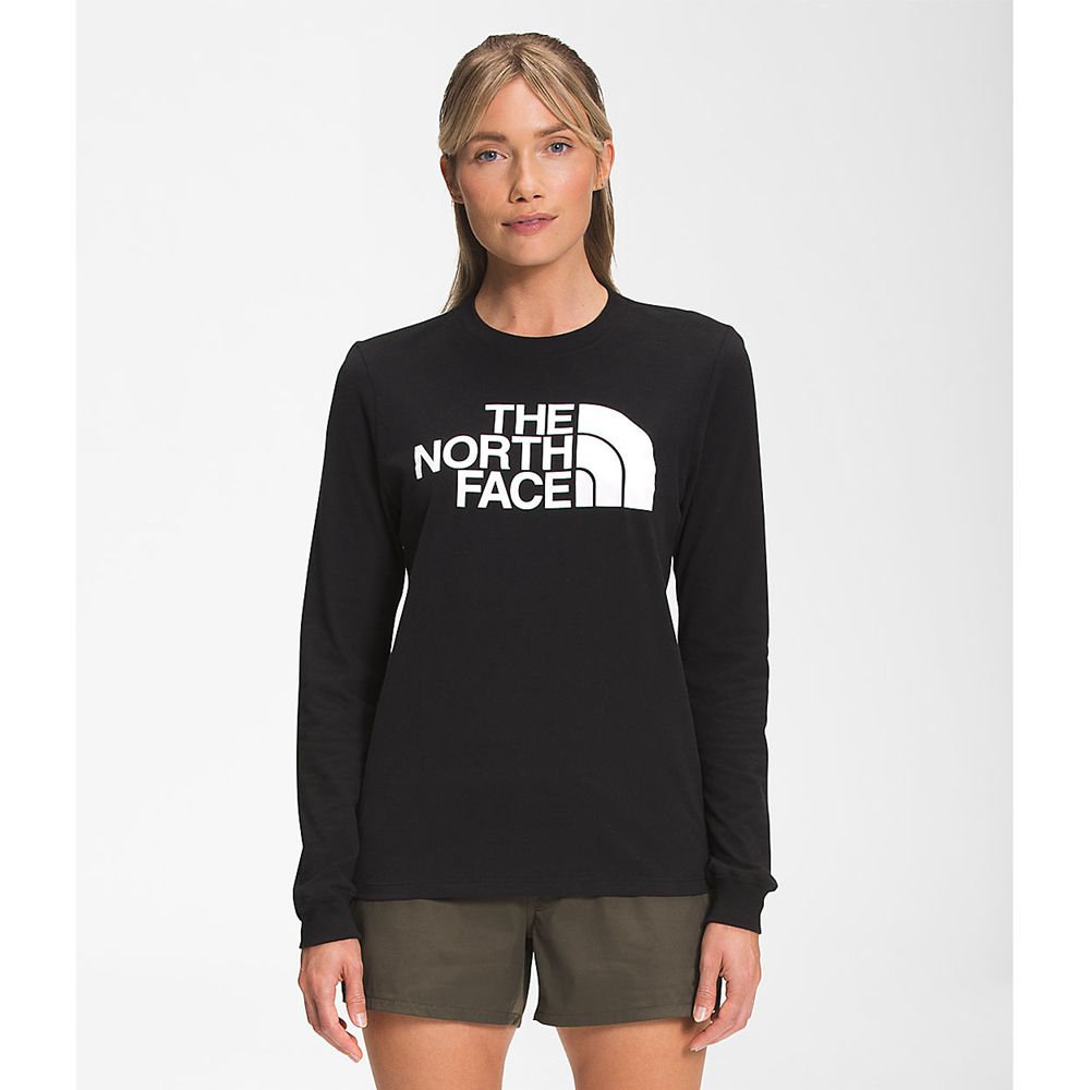 The North Face Long Sleeve Womens Australia - The North Face Long Sleeve Half Dome Black (GRK-458609